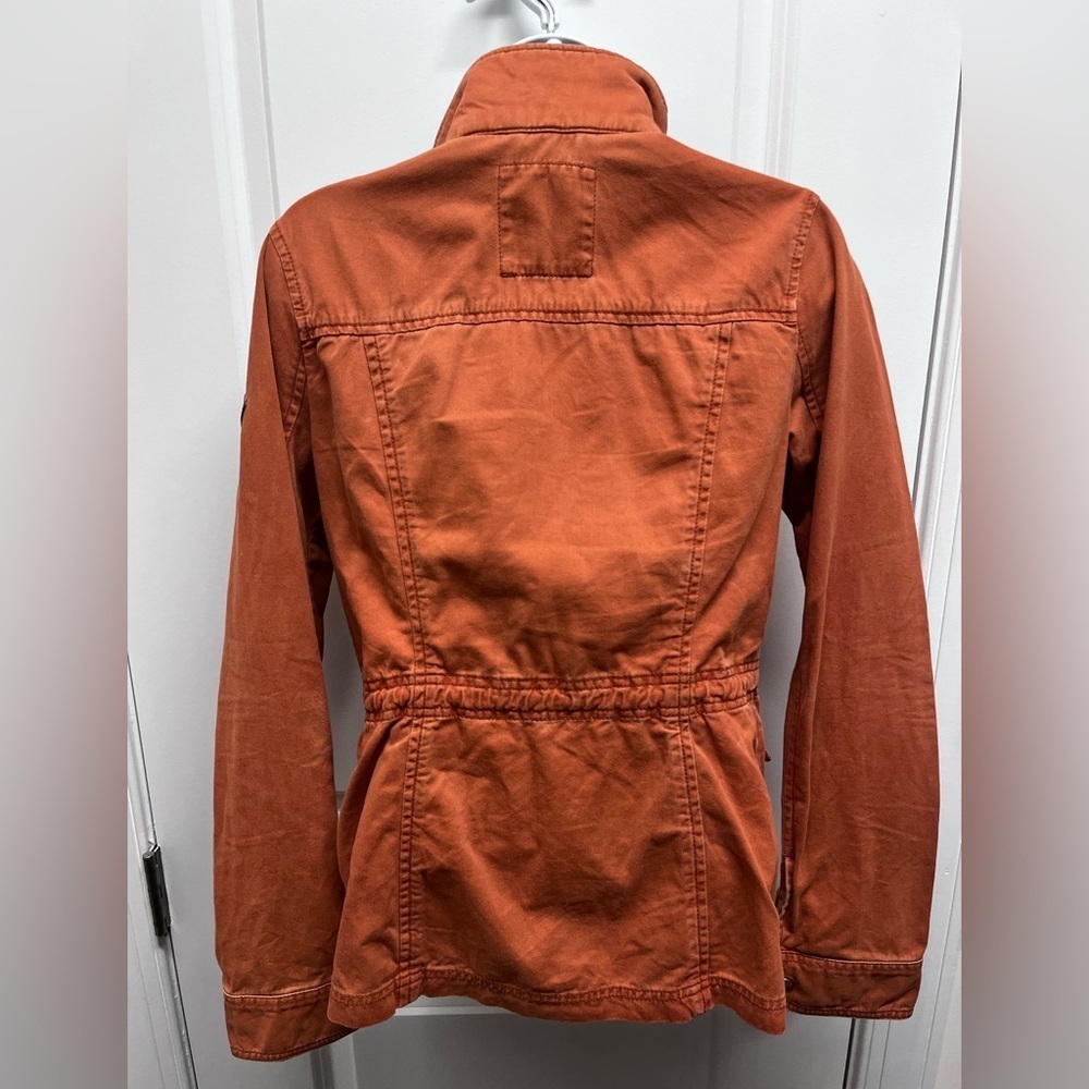 Hollister Burnt Orange Utility Jacket - Small - Rust Military Cargo Coat - Picture 4 of 13